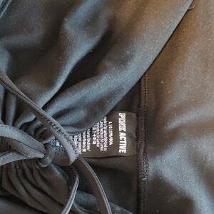 Pink Active Black Drawstring Top